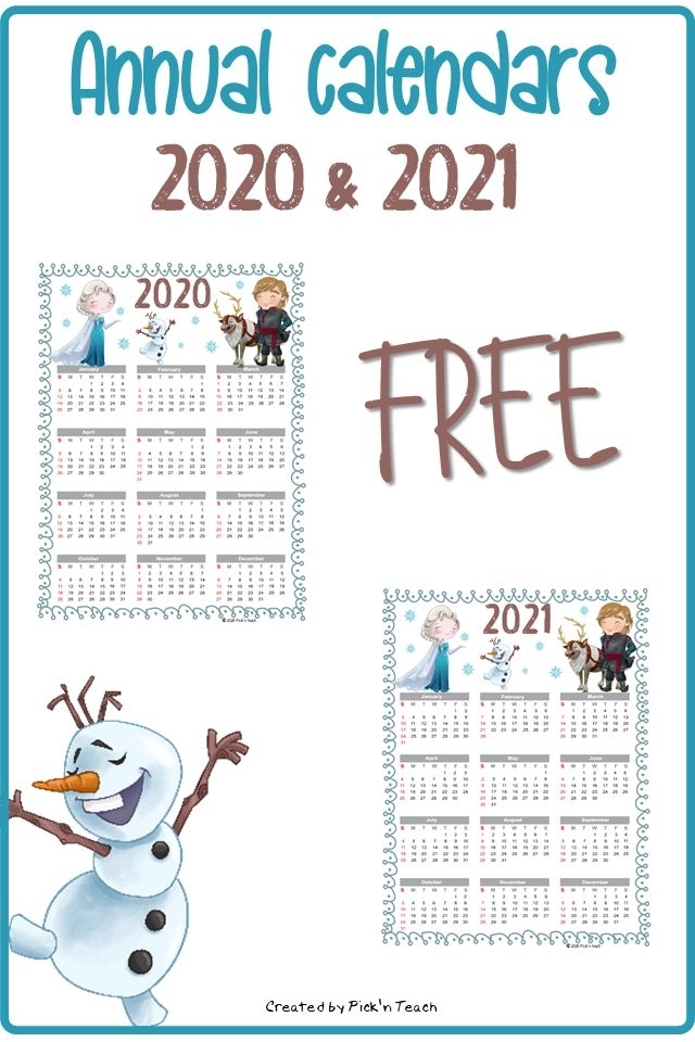 Free Printable 2020-2021 Annual Calendars Favorites - Year