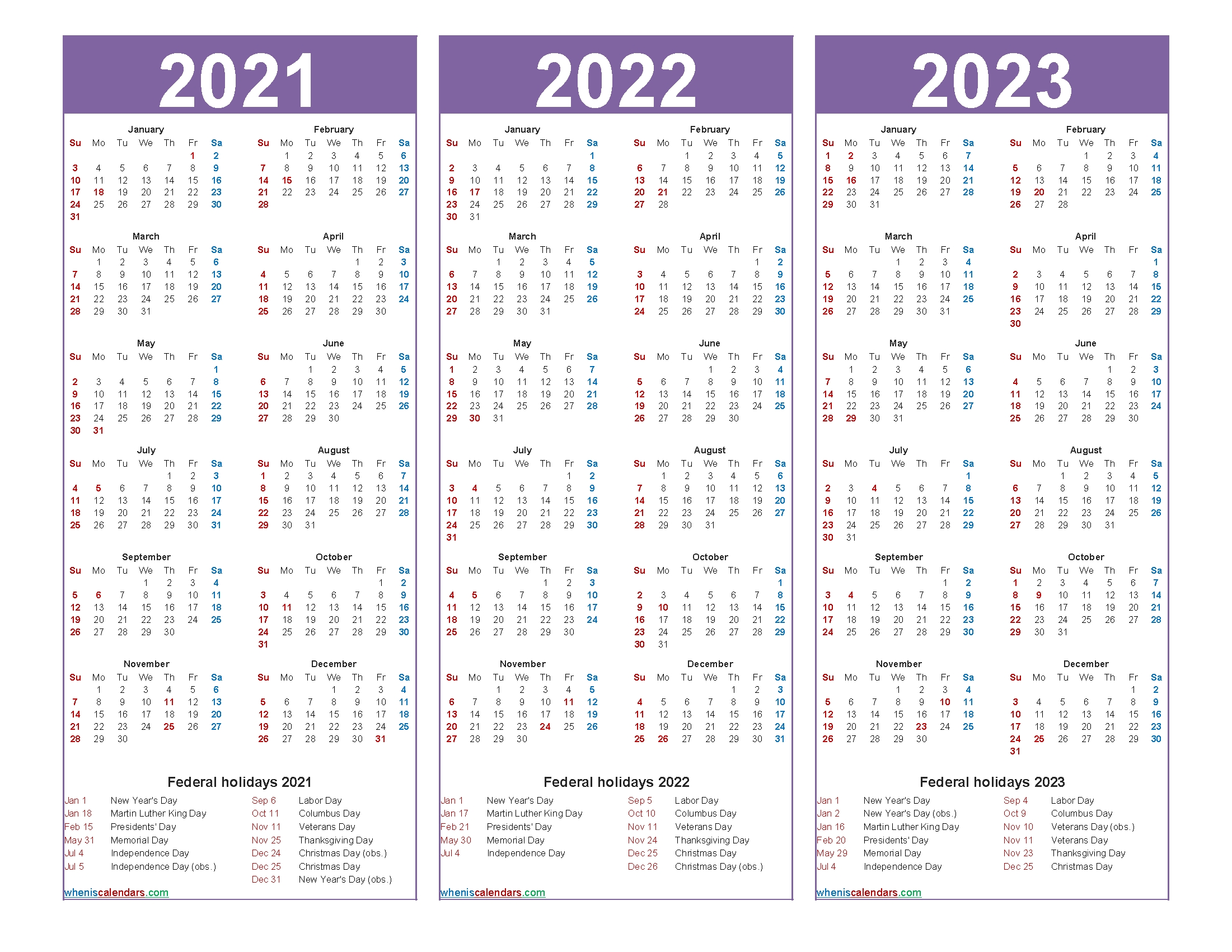 Free Printable 2021 And 2022 And 2023 Calendar Word, Pdf