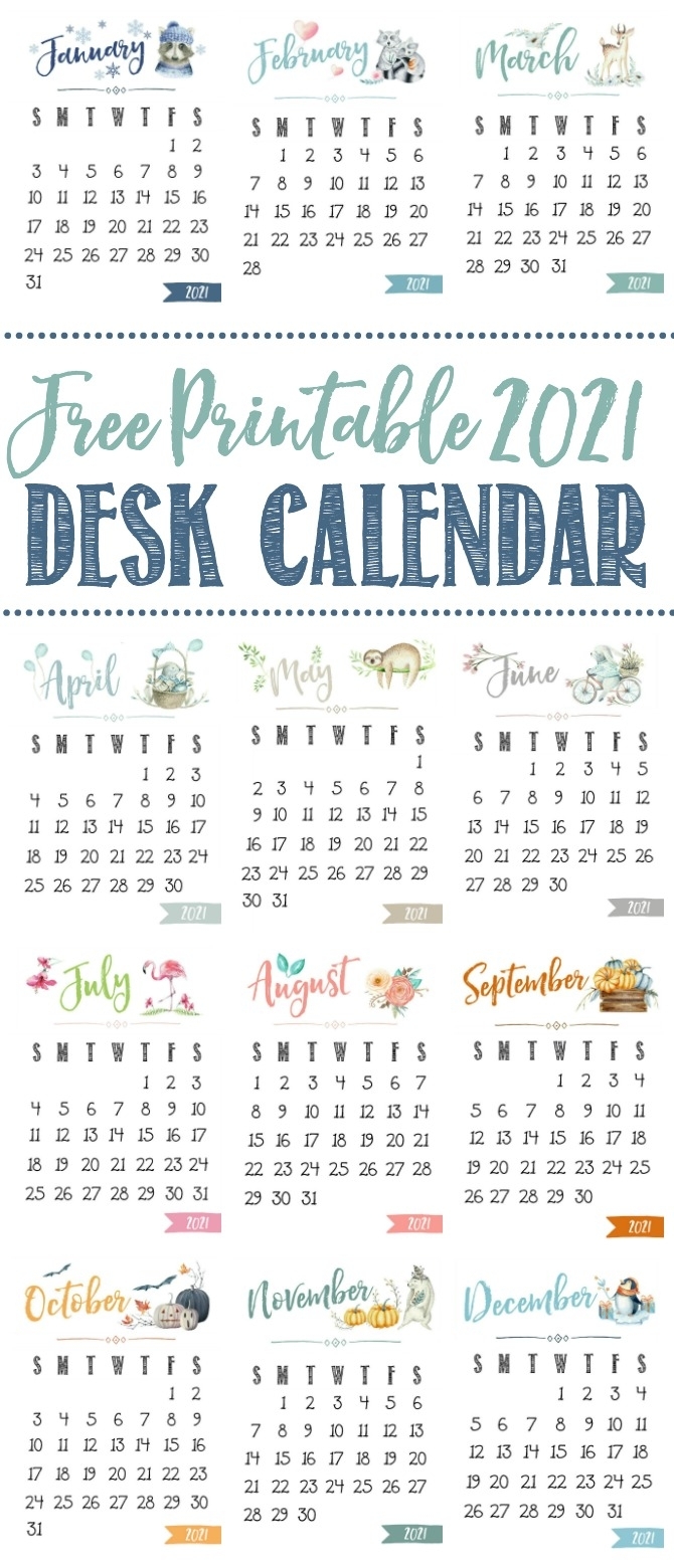 Free Printable 2021 Desk Calendar - Clean And Scentsible