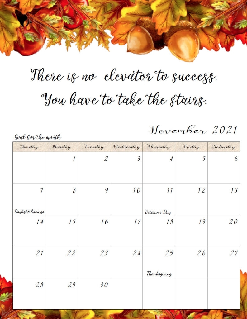 Free Printable 2021 Monthly Motivational Calendars