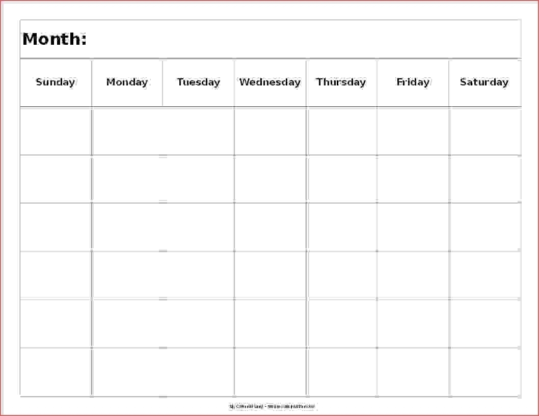 6 Week Print Calendar 