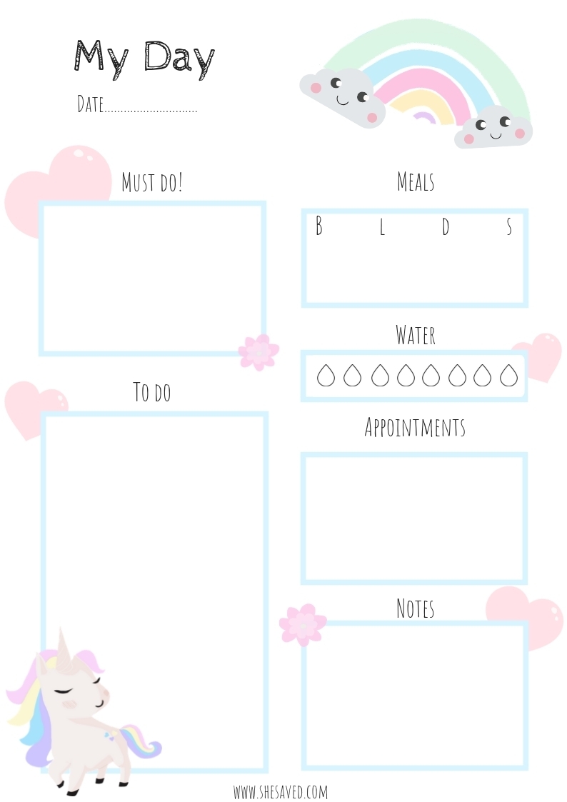 Free Printable Unicorn Calendar Pages - Shesaved®