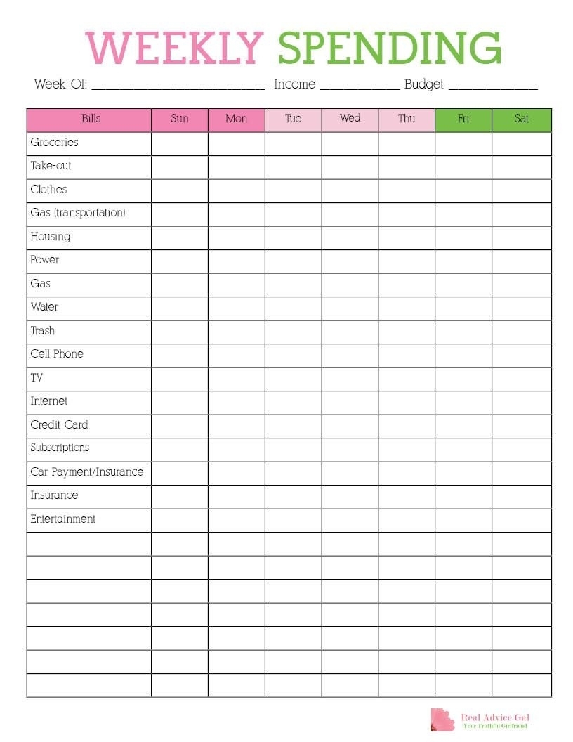 Free Printable Weekly Bill Organizer | Free Printable