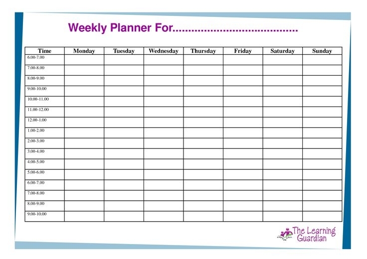 Free Printable Weekly Calendar Templates | Weekly Planner