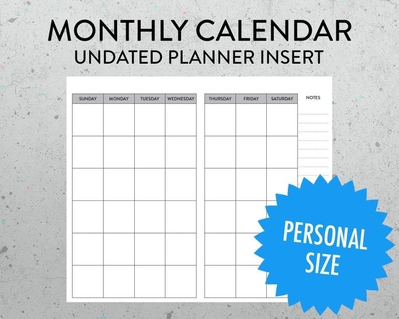 Free Printables Undated Calender | Ten Free Printable