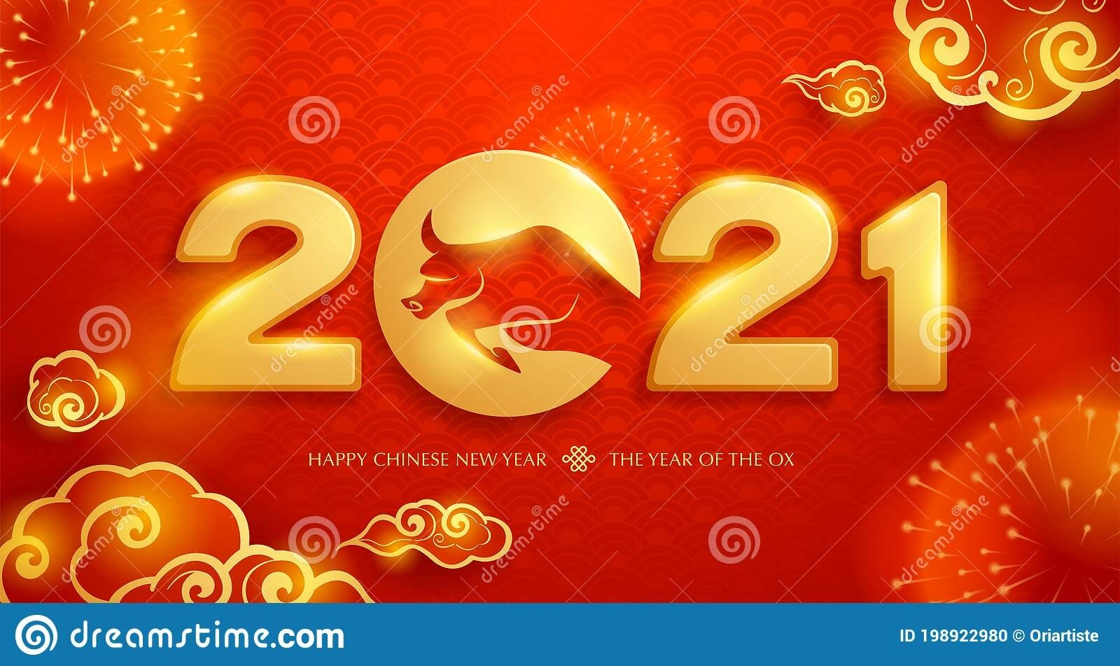 Happy Chinese New Year 2021. Year Of The Ox. Stock Vector