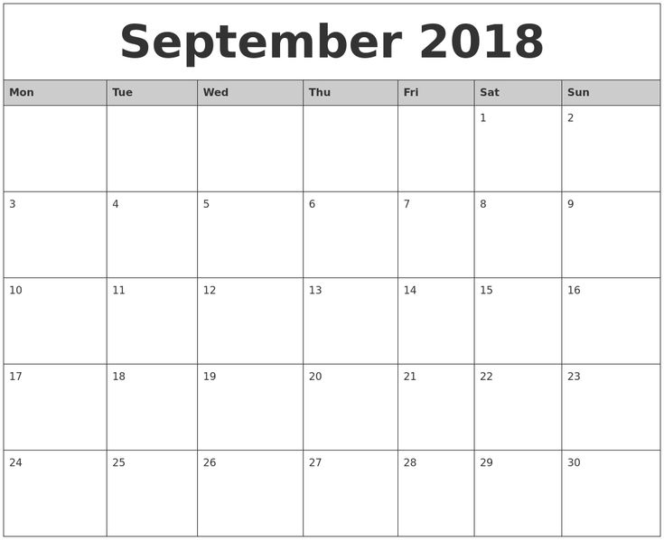 Impressive Blank Calendar Template Monday Start In 2020