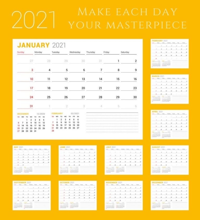 Inspirational 2021 Calendar With Quotes, Sayings