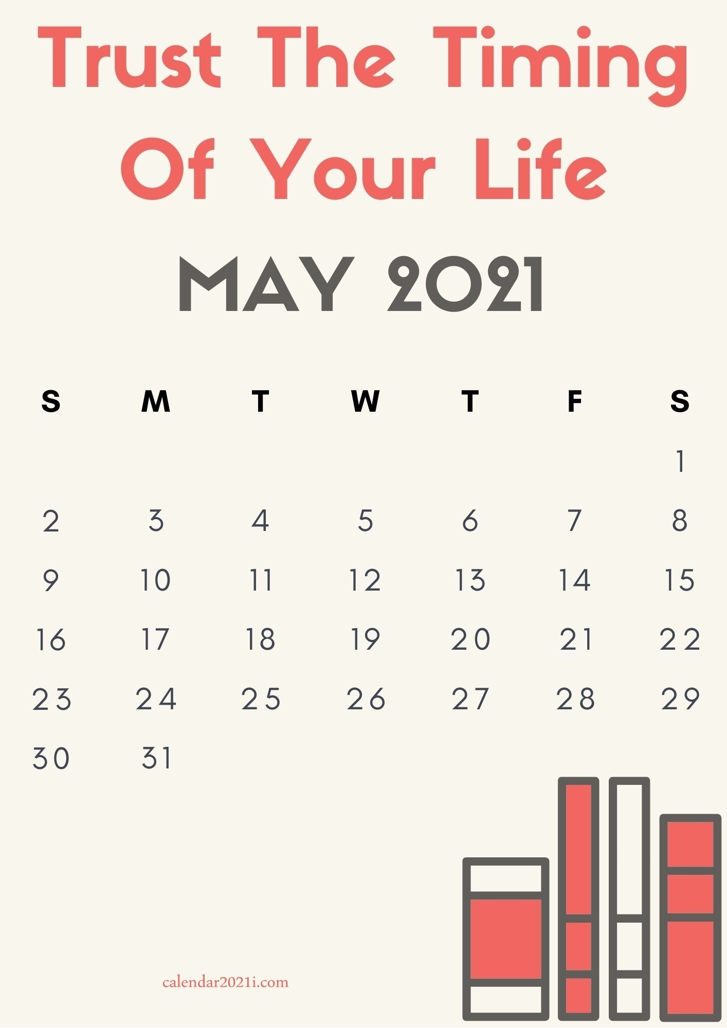 Inspirational May 2021 Calendar With Quotes Free Download