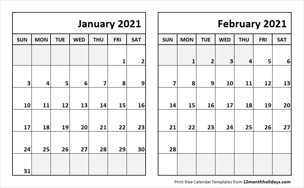 January February 2021 Calendar | Calvert Giving