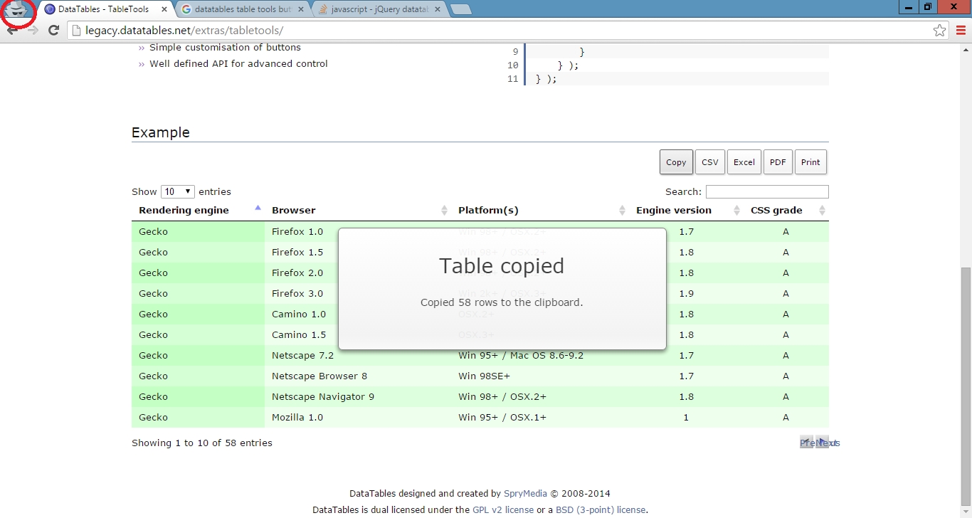 Jquery - Why Datatable Tabletools Export To Pdf Or Excel