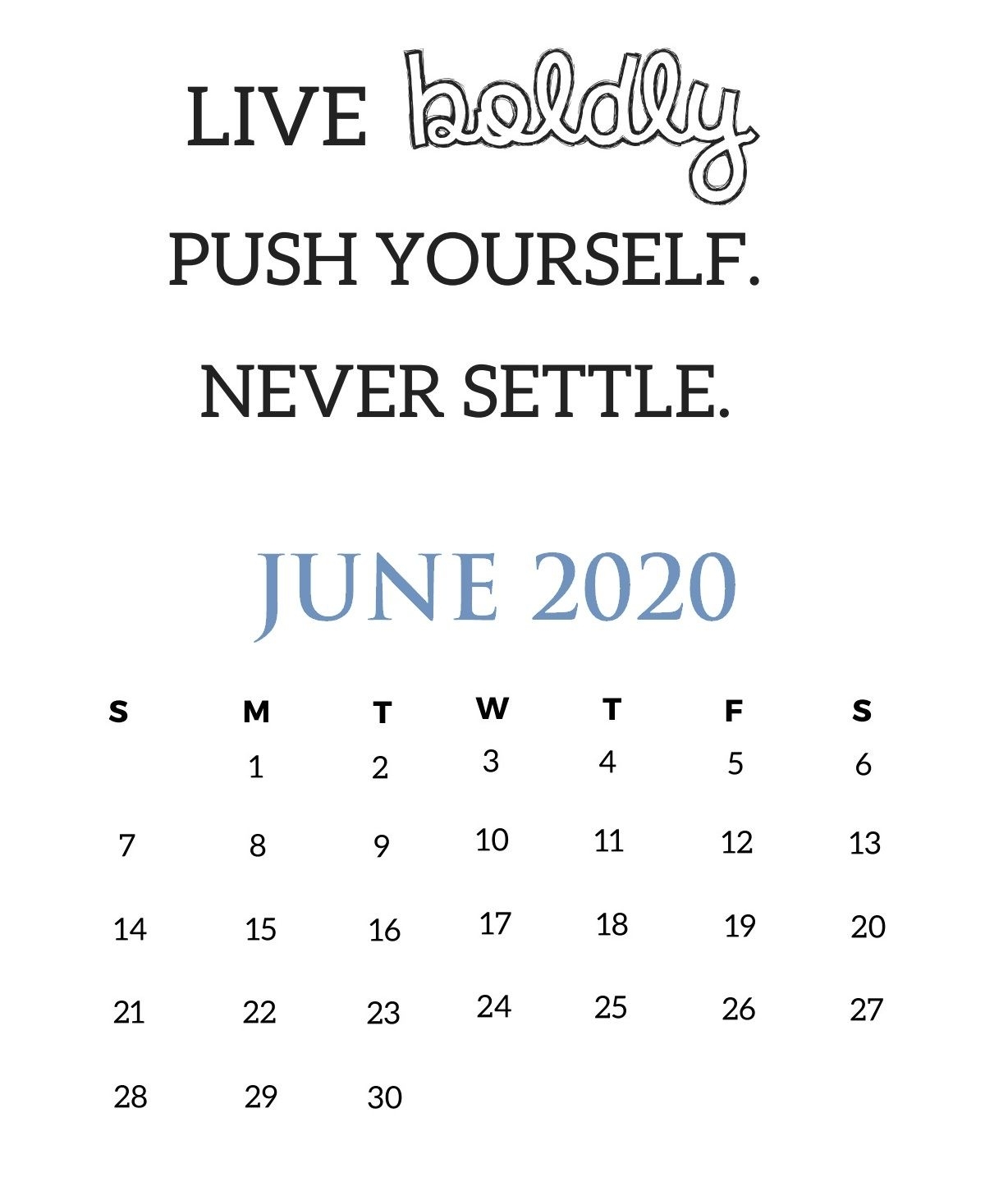 June 2020 Motivational Wall Calendar In 2020 | Wall