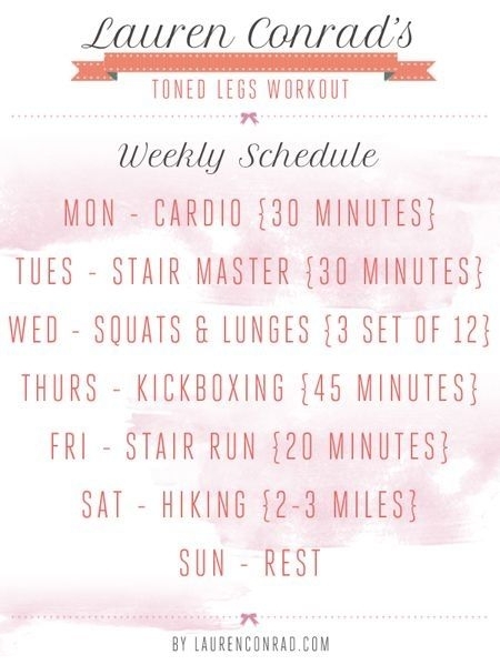 Lauren Conrad&#039;S Weekly #Workout Schedule For Toned Legs