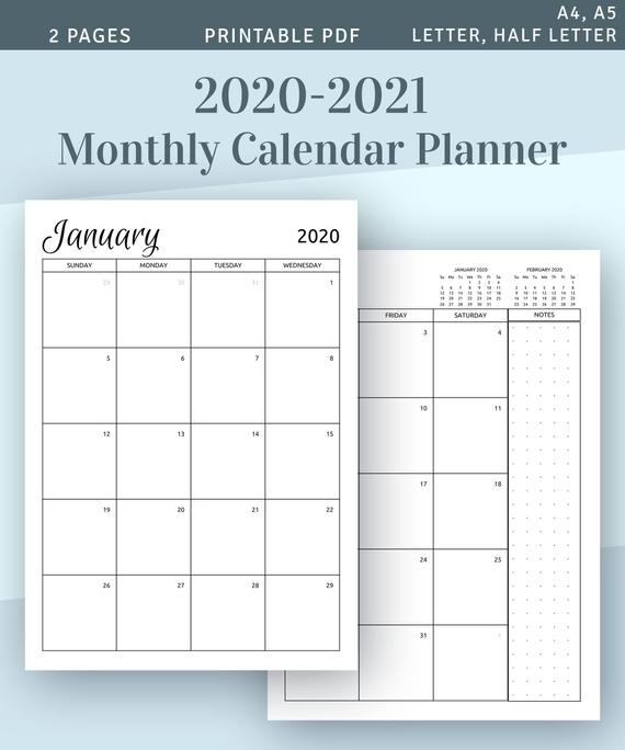 Make Your Own 2019 2020 Or 2021 Printable Calendar Pdf