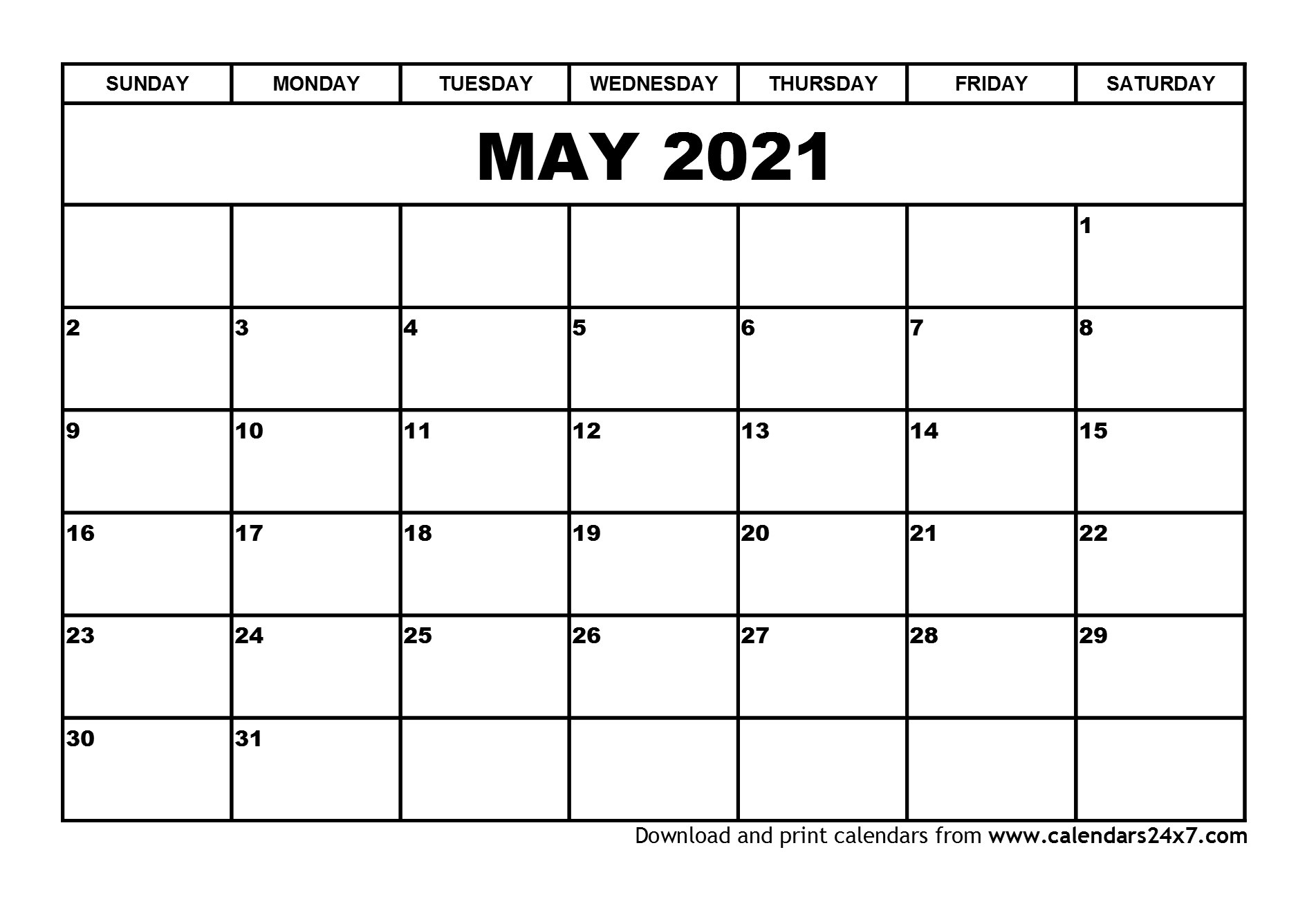 May 2021 Calendar &amp; June 2021 Calendar