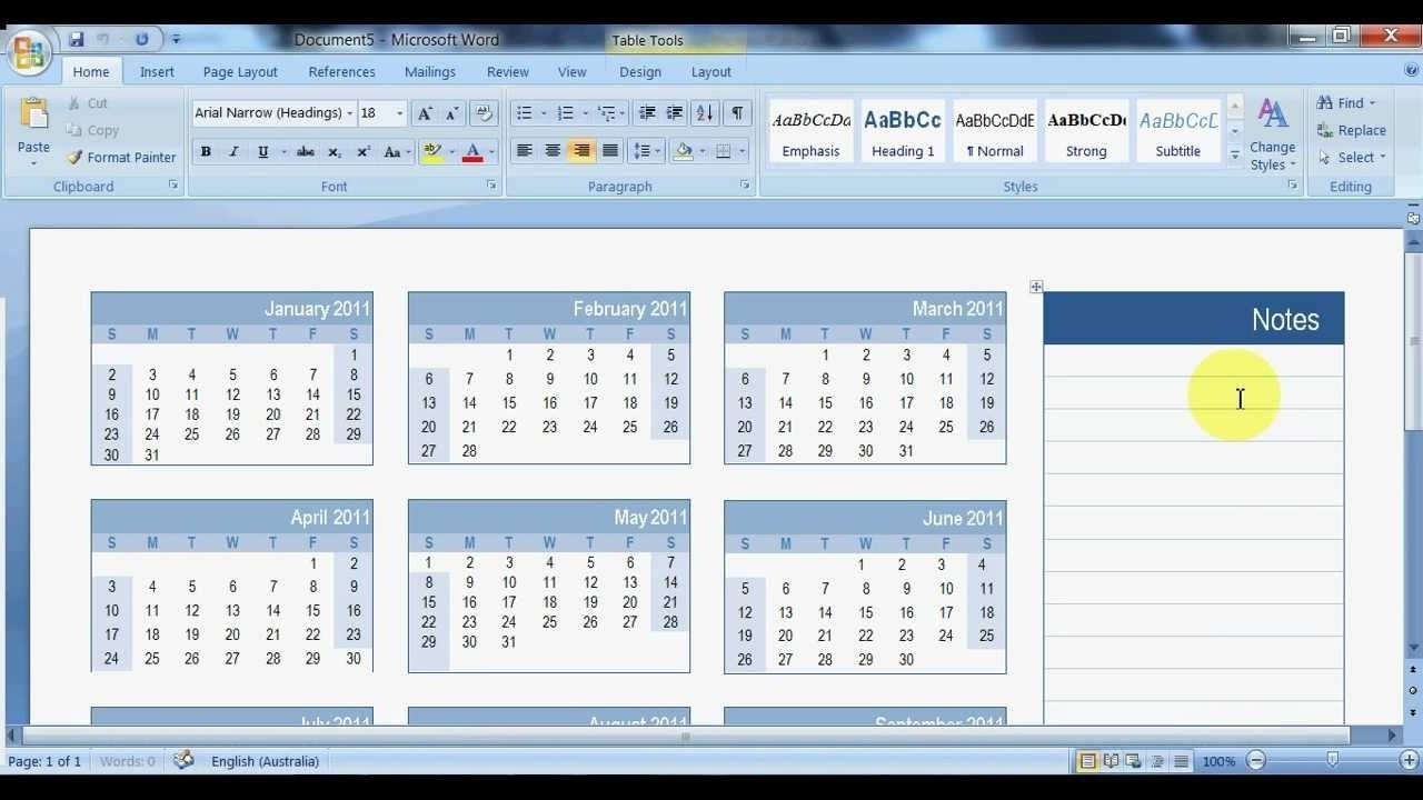 Microsoft Word Can You Insert Calendar Template | Example