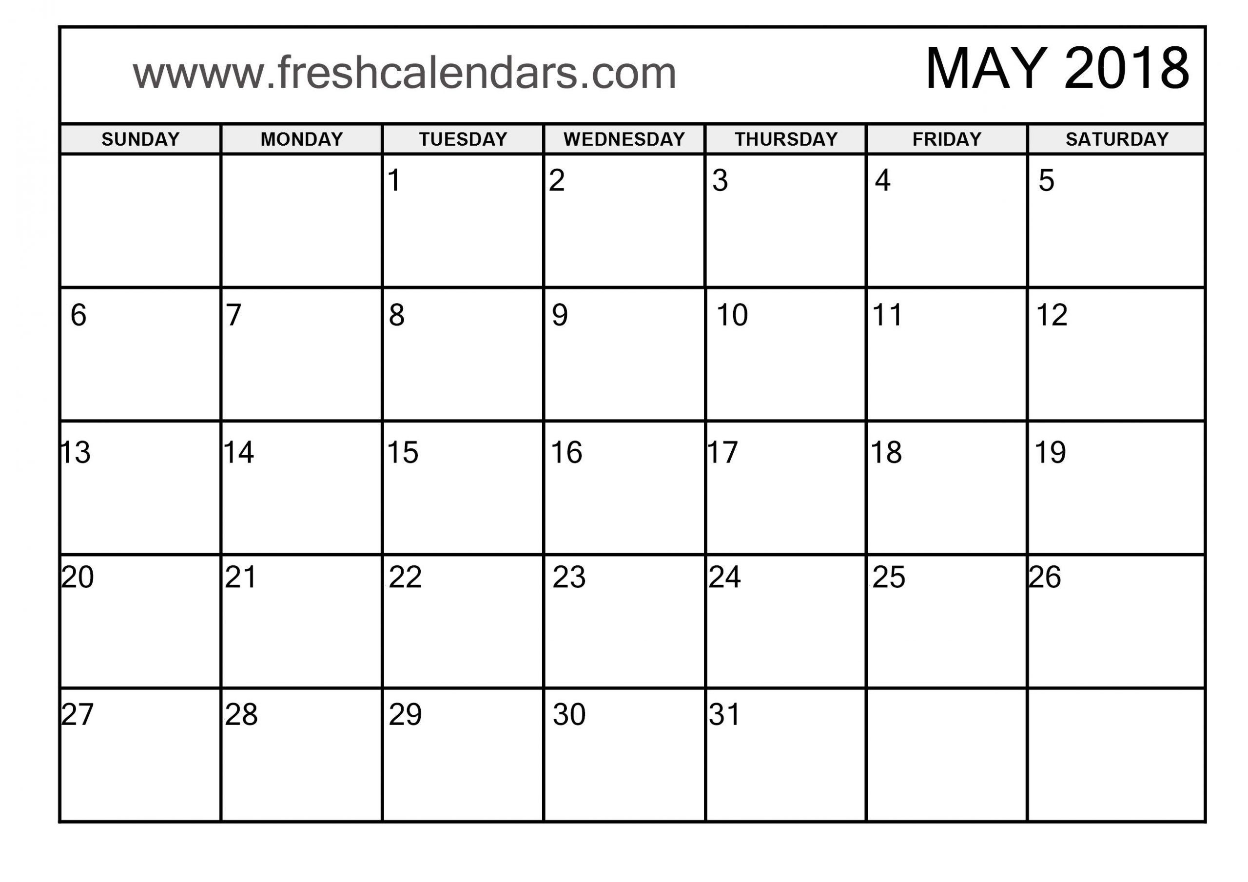 Monday Thru Friday Calendar Printable | Calendar