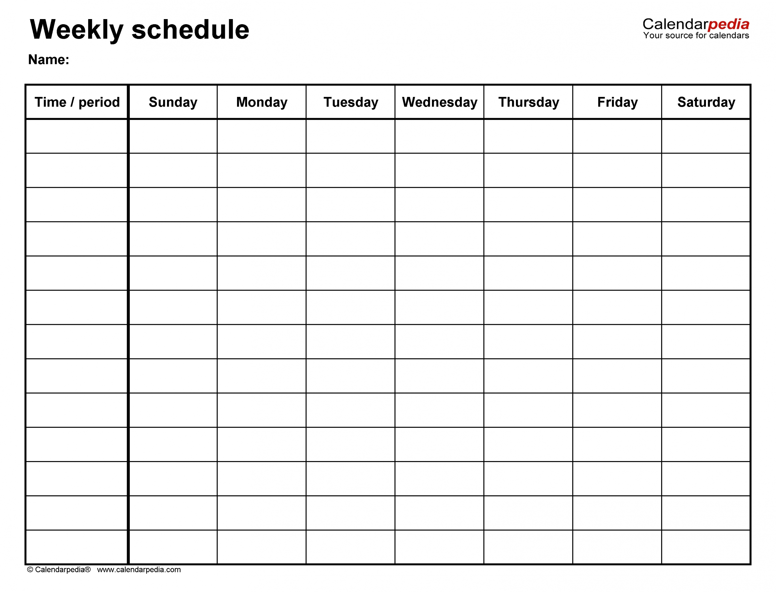 Monday To Friday Timetable Template | Calendar Template