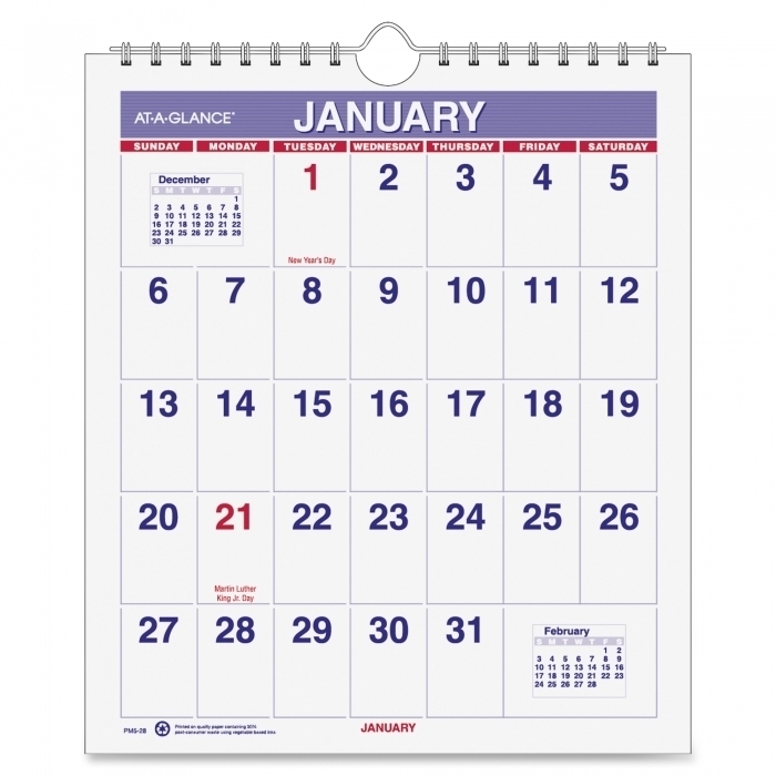 Month At A Glance Calendar - Calendar Template 2020