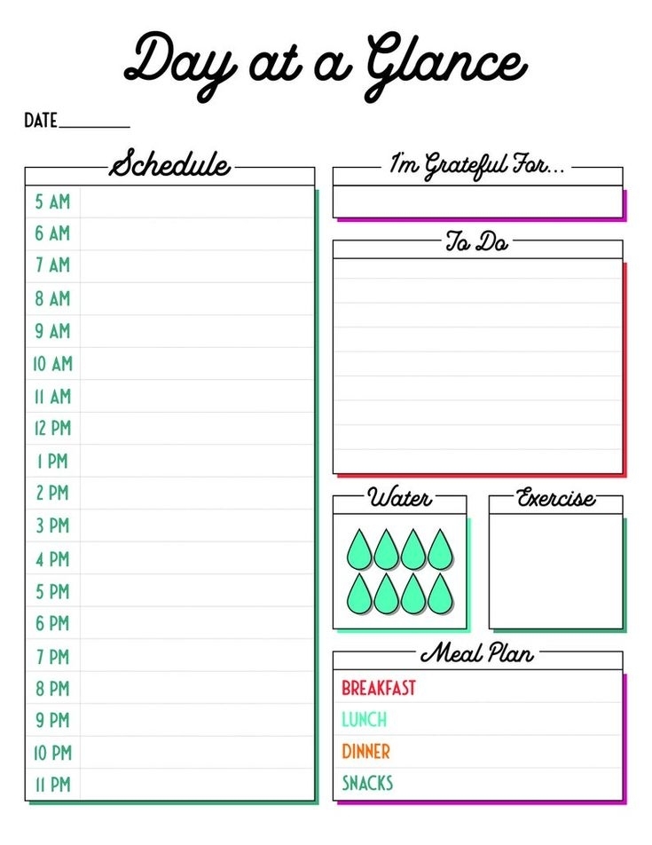 Month At A Glance + Day At A Glance Printable Planner