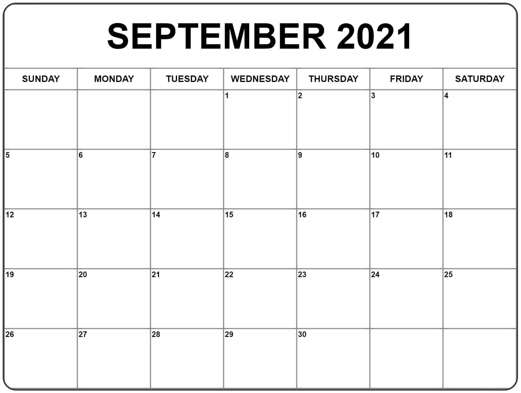 Monthly 2021 Printable Calendar Template