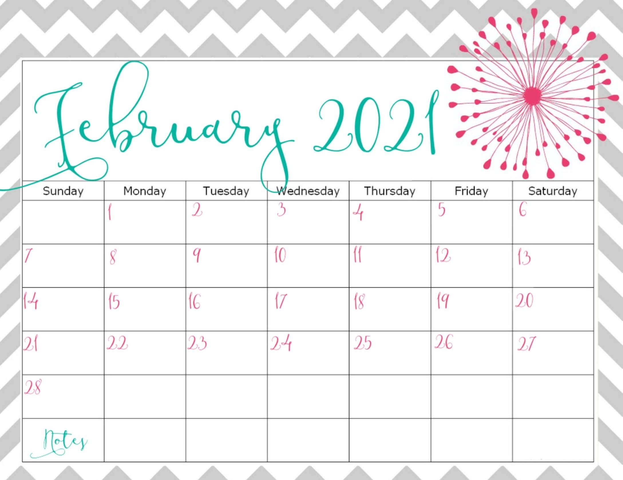 Monthly February 2021 Calendar Template Pdf Excel - Web