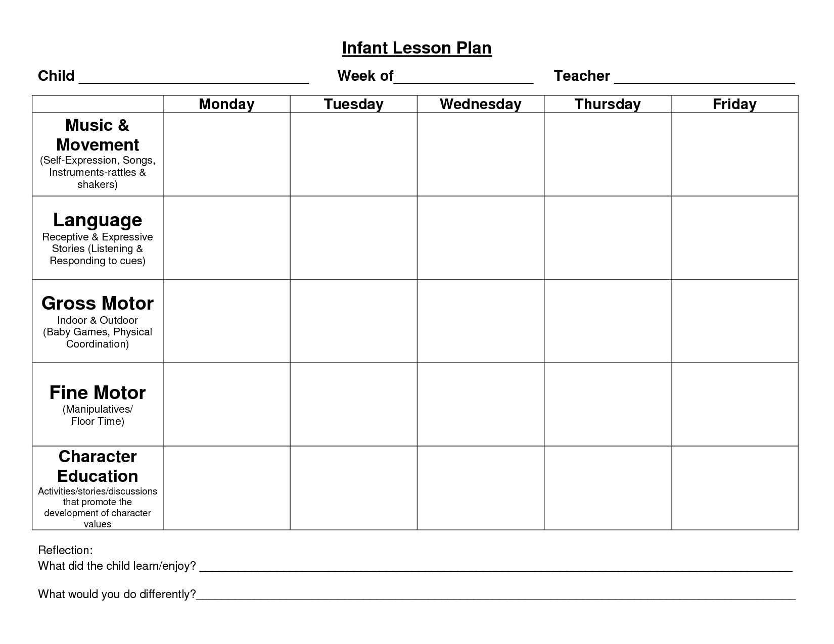 Monthly Lesson Plan Template 2019 | Daycare Lesson Plans