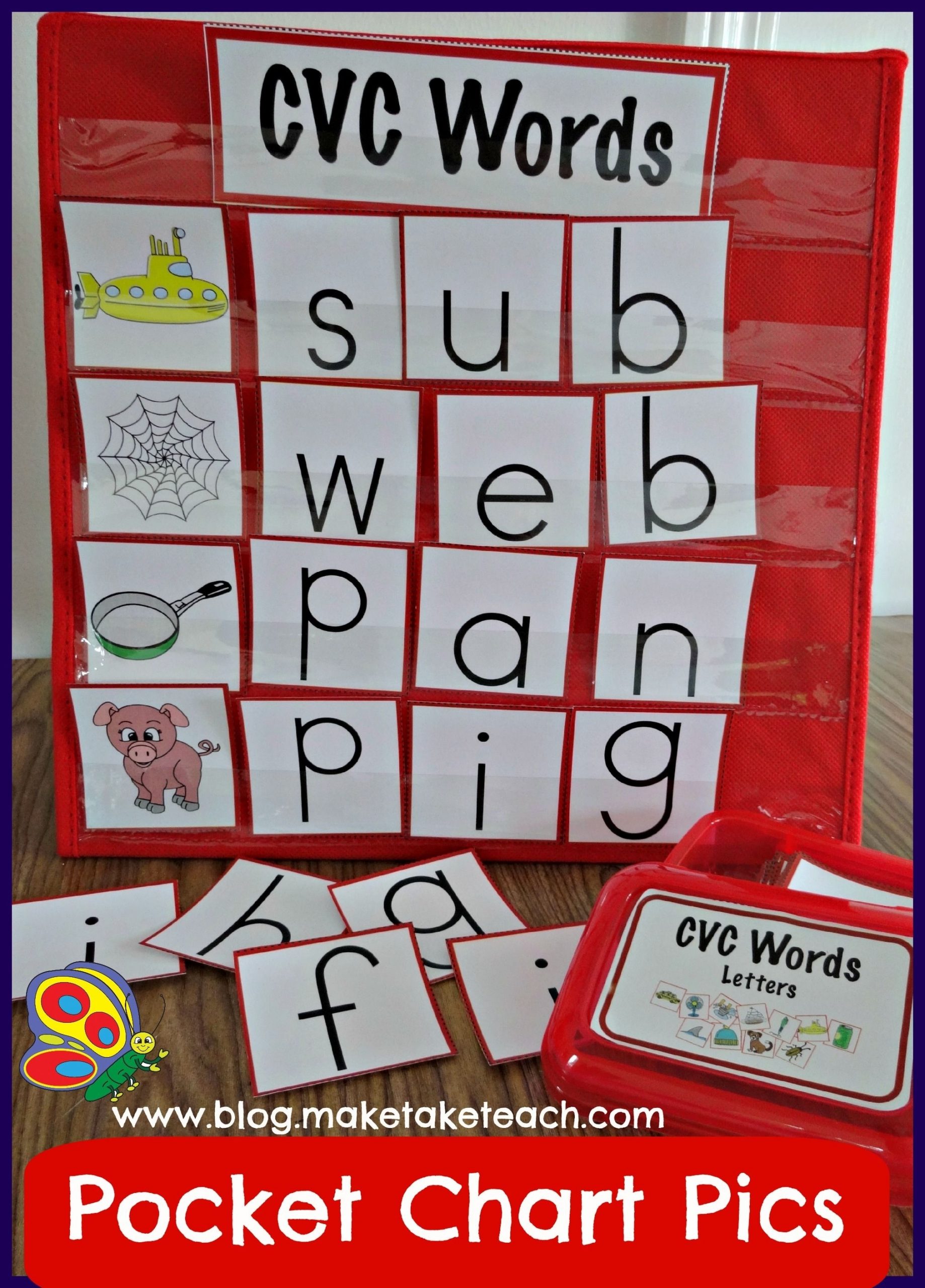 More Pocket Chart Pictures | Cvc Words, Kindergarten