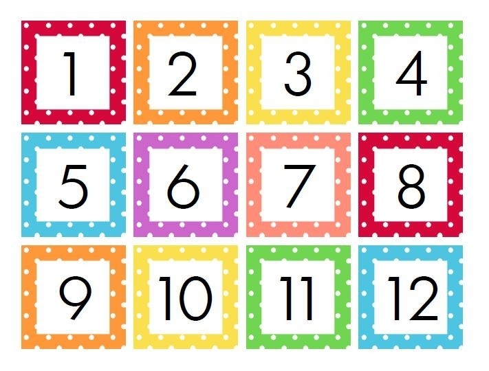 Classroom Calendar Numbers Printable