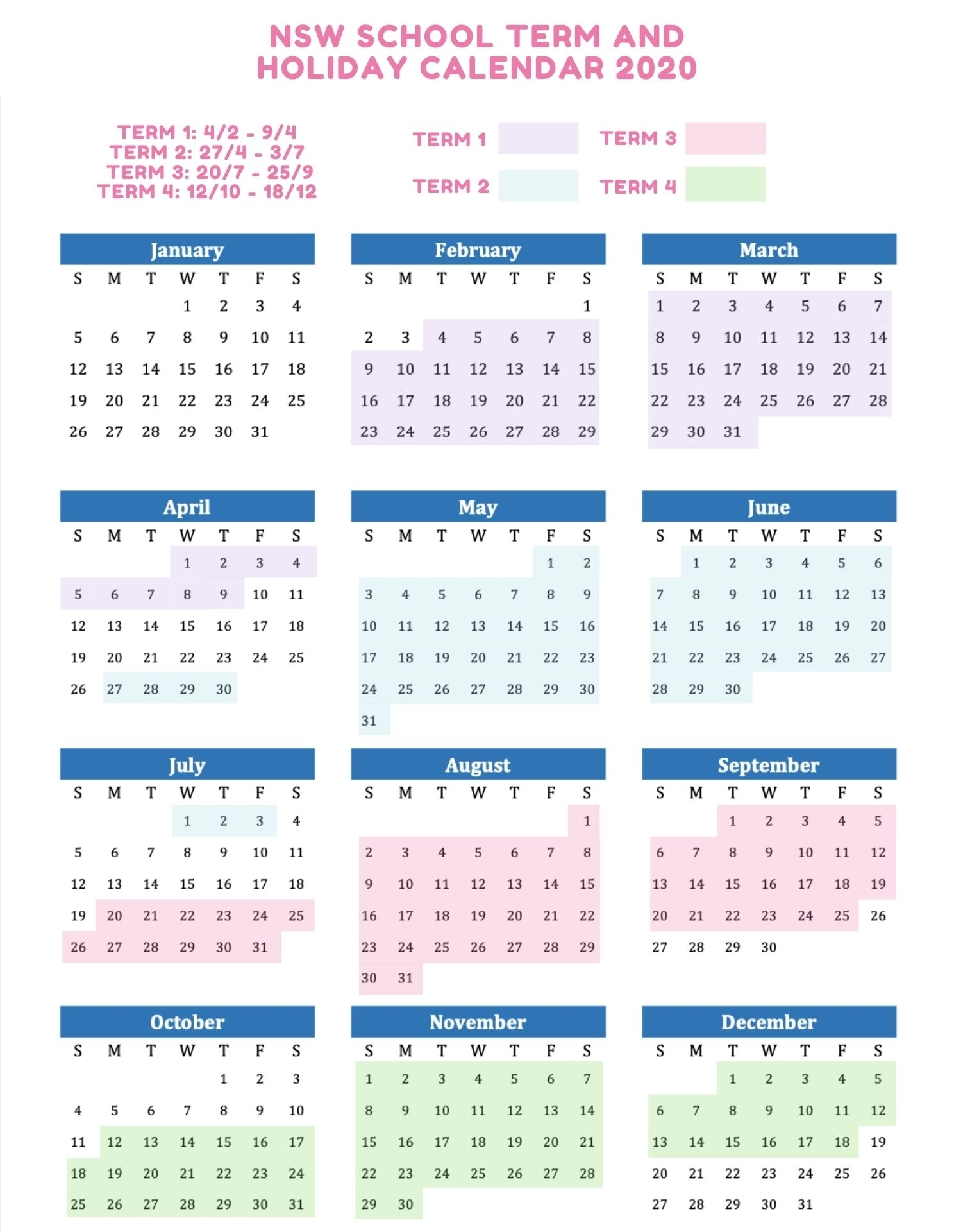 Nsw School Calendar 2021 Printable | 2021 Printable Calendars