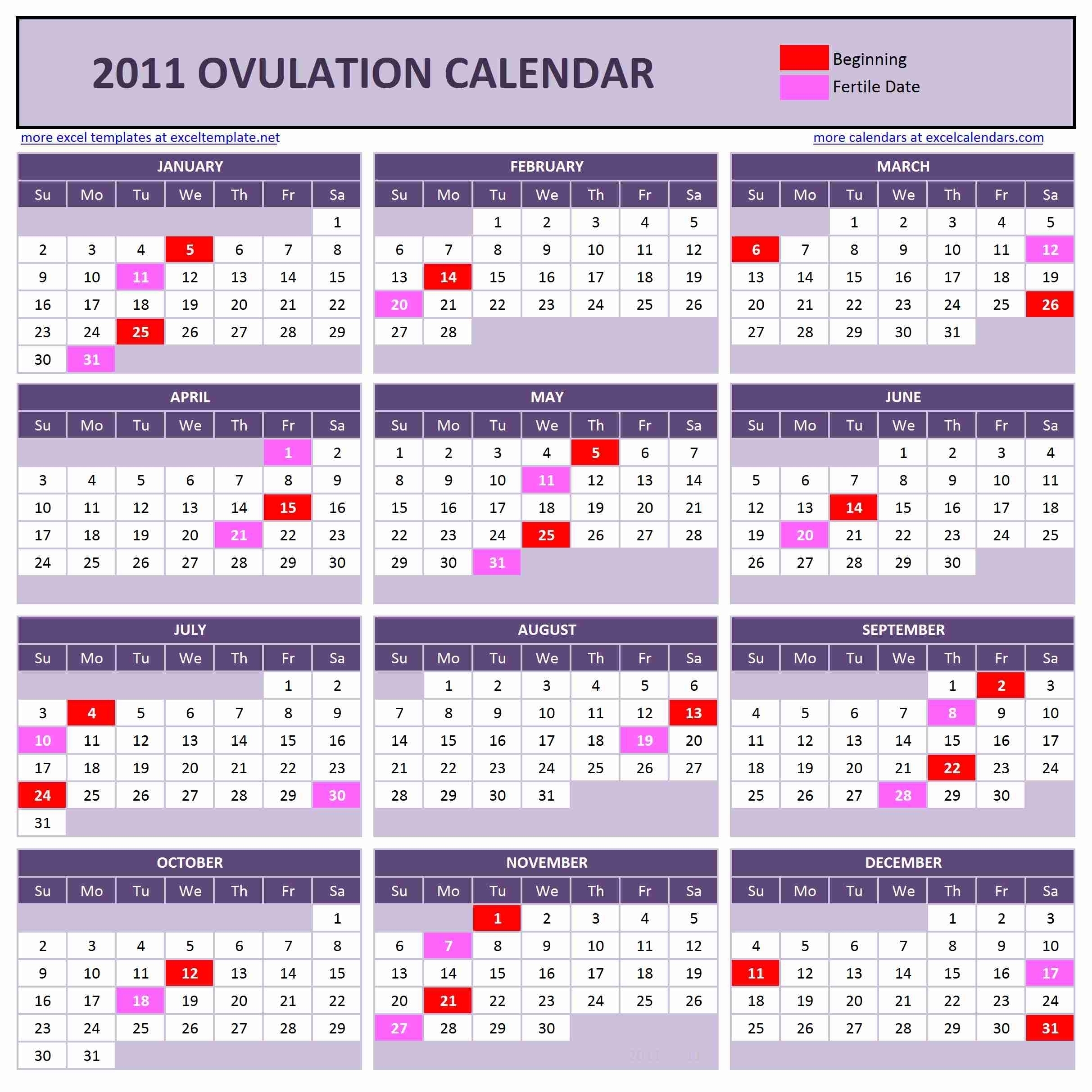 Ovulation Calendar 3 Week Cycle | Ten Free Printable