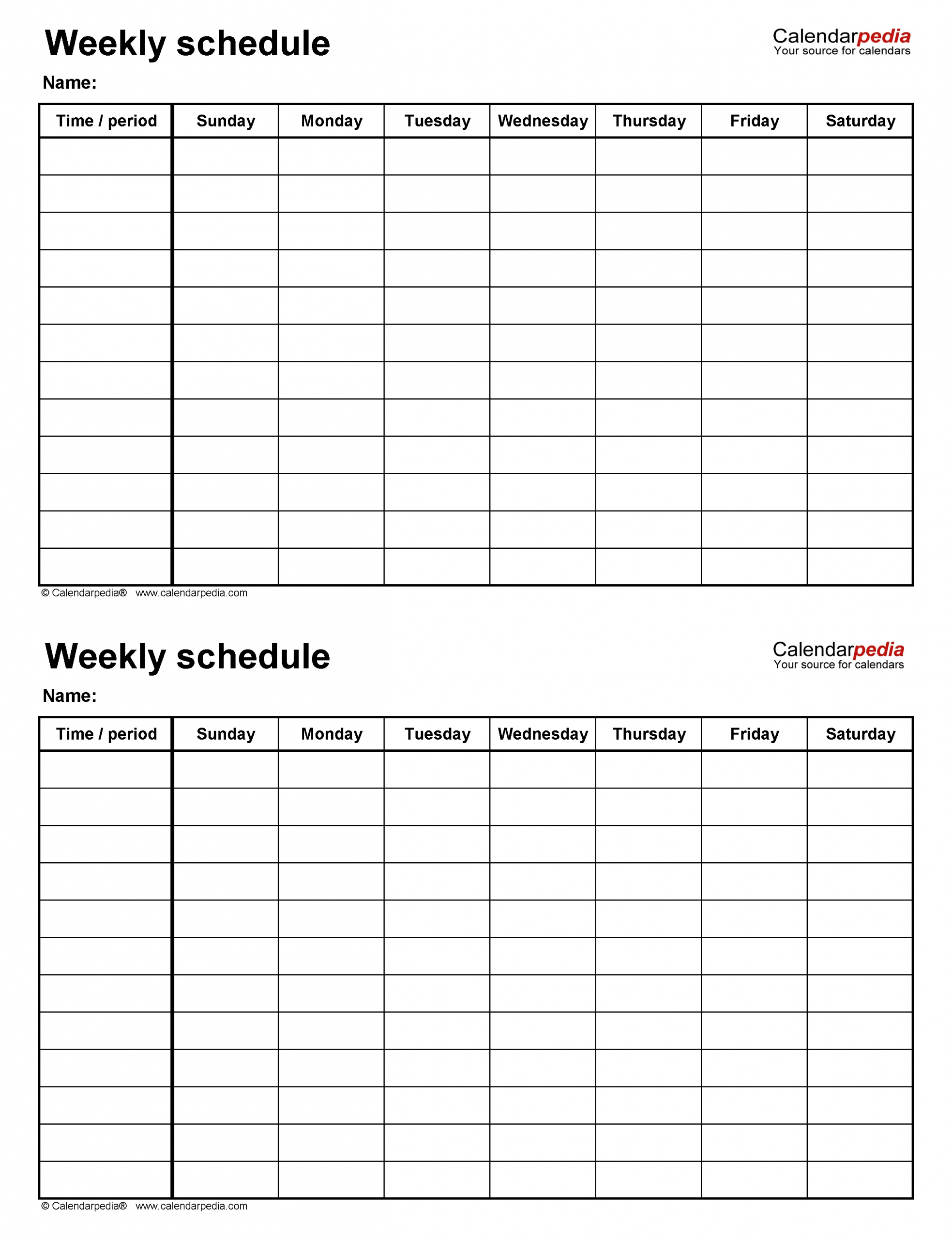 Schedule Monday To Sunday Month Calendar Printable