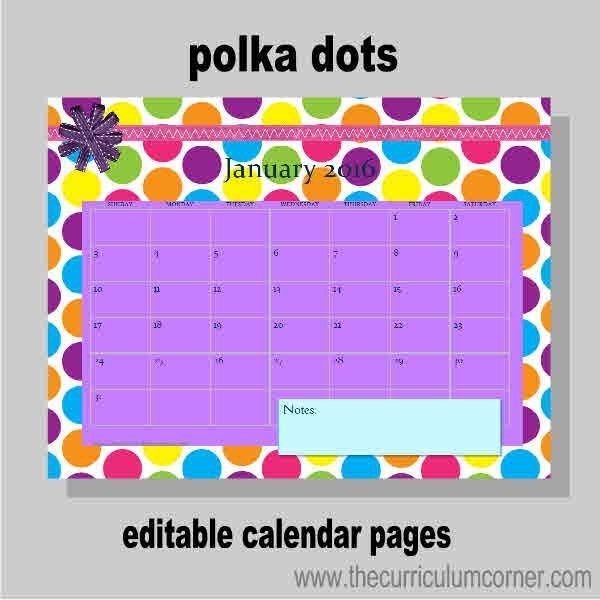 Planning Binder Calendar Pages | Calendar Pages, Teacher