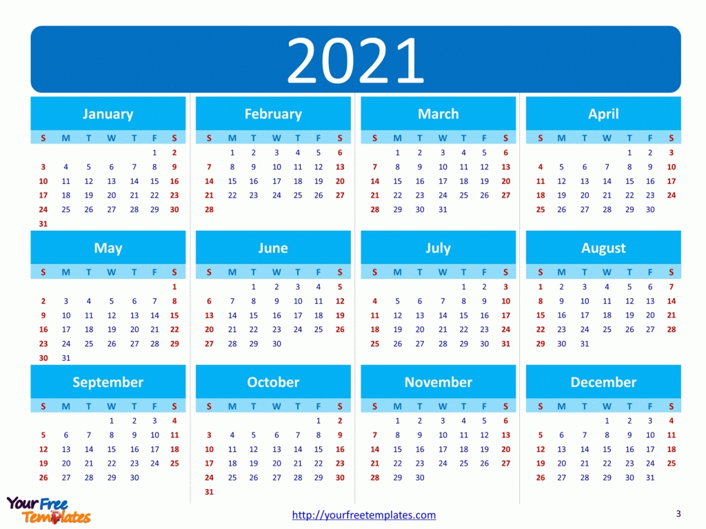 Printable Calendar 2021 Template - Free Powerpoint Template