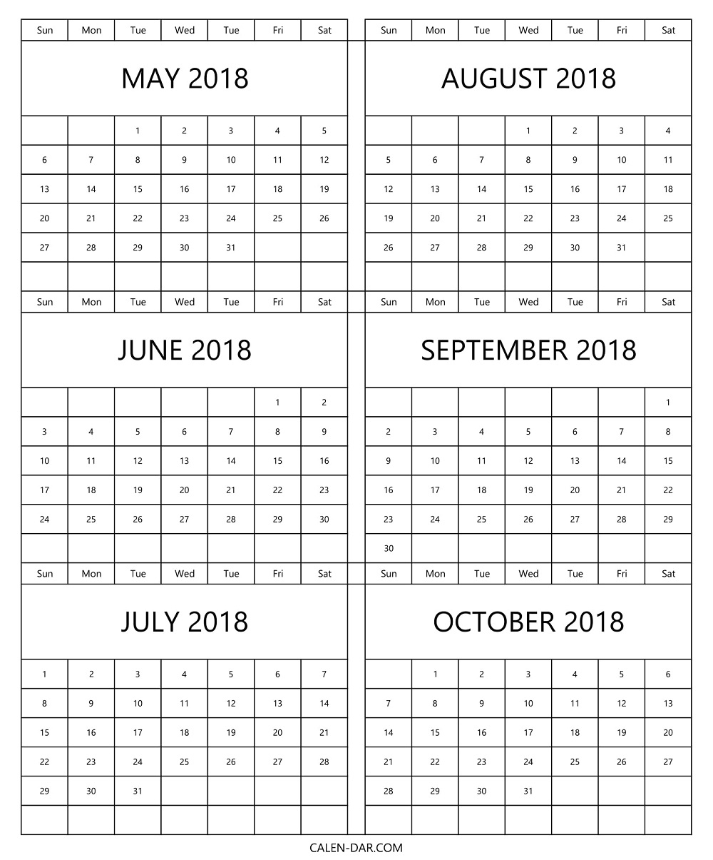 Printable Calendar 6 Months On One Page | Example Calendar