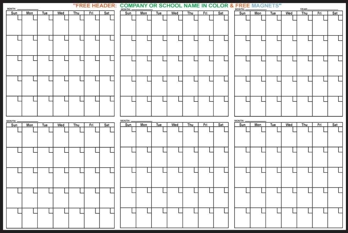 Printable Calendar 6 Months Per Page - Calendar