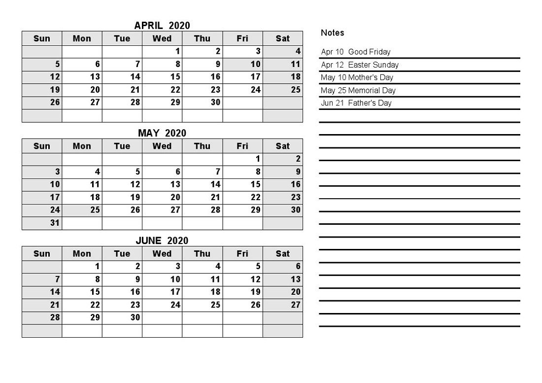 Printable Calendar Last Quarter 2020 | Month Calendar