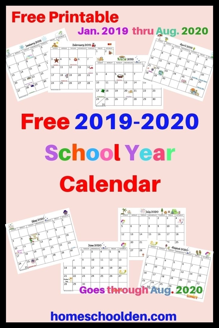 Printable Calendar Monthly 2019-2020 Free 11X17 Large