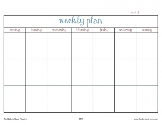 Printable Days Of The Week Calender | Printable Calendar