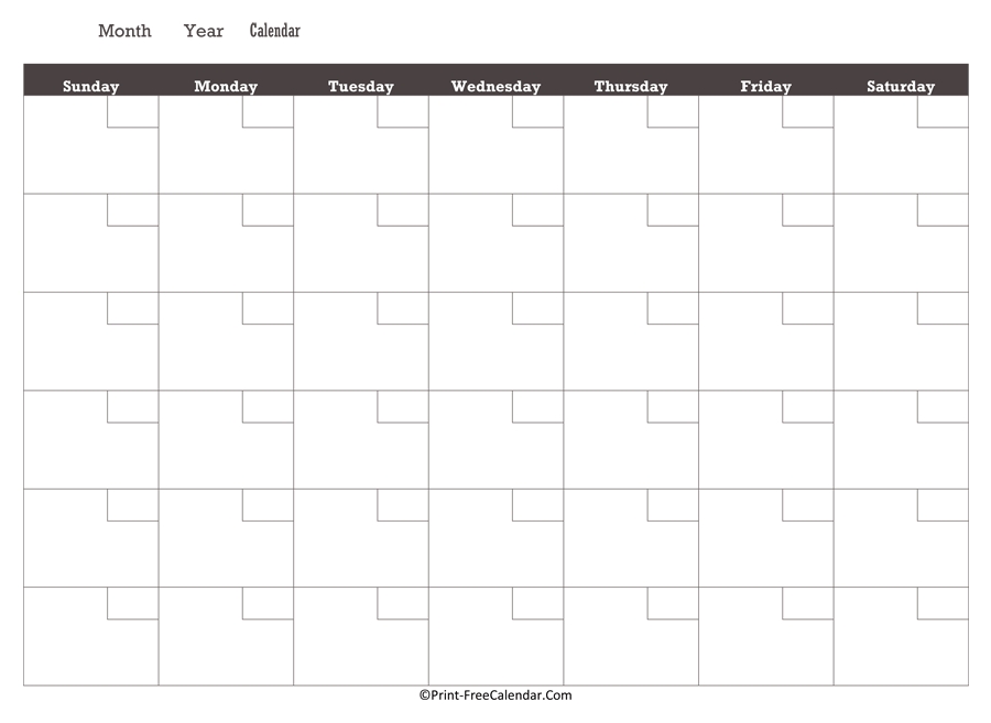 Printable Monthly Calendar 2021