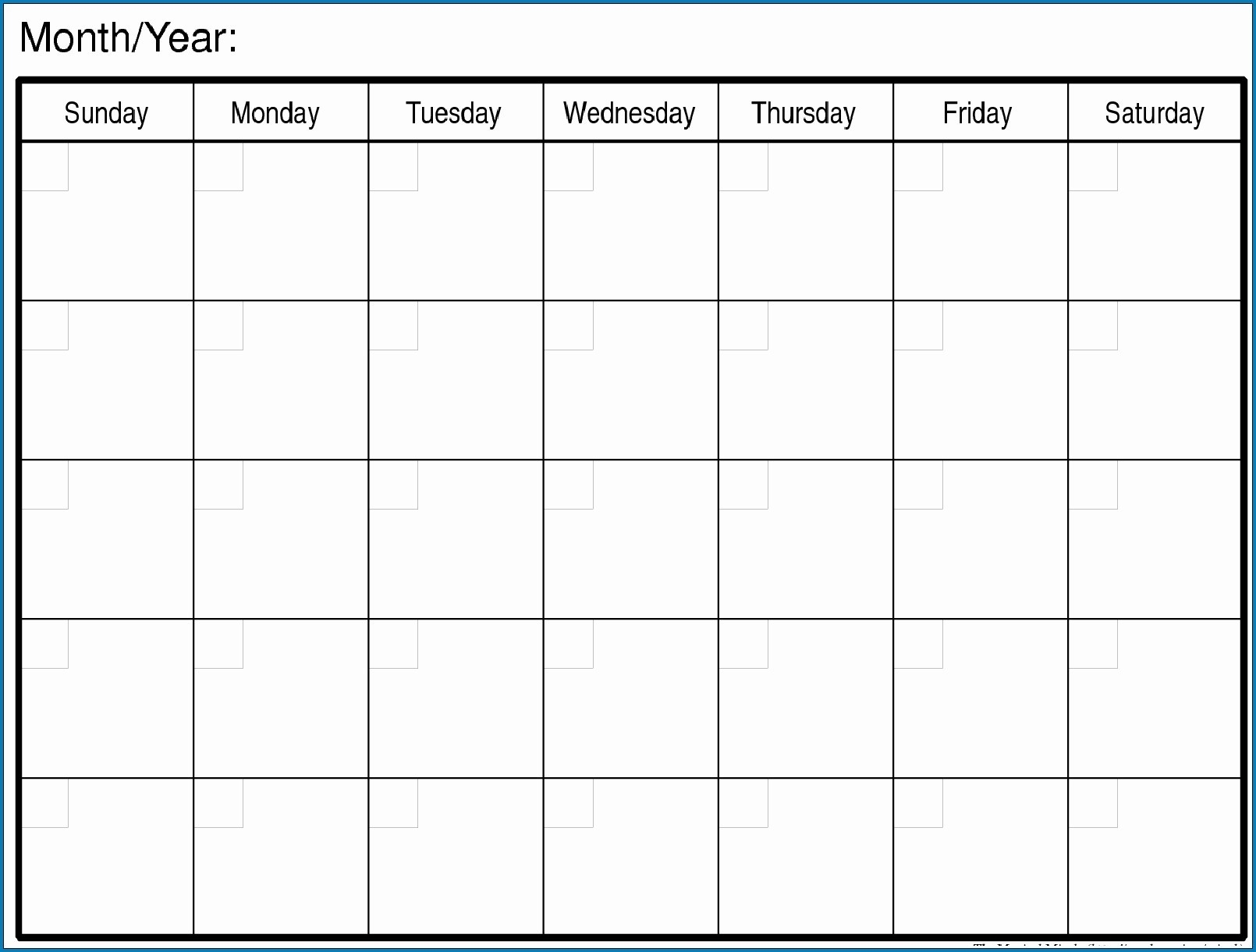 Printable Monthly Calendar Monday Start | Calendar