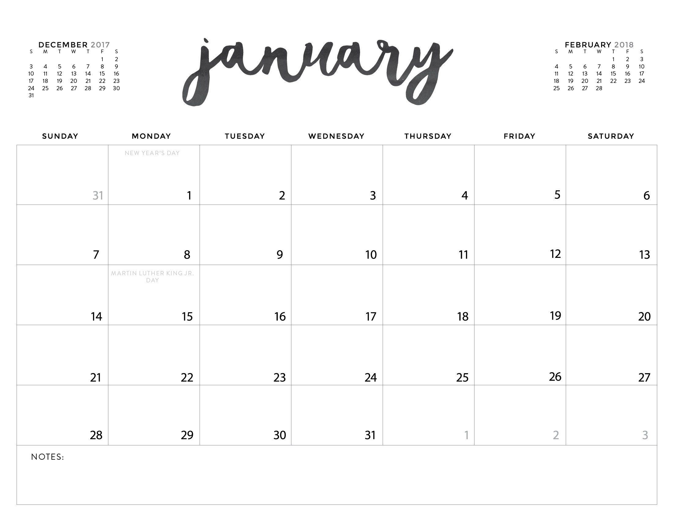 Free Printable Monthly Calendars With Large Boxes