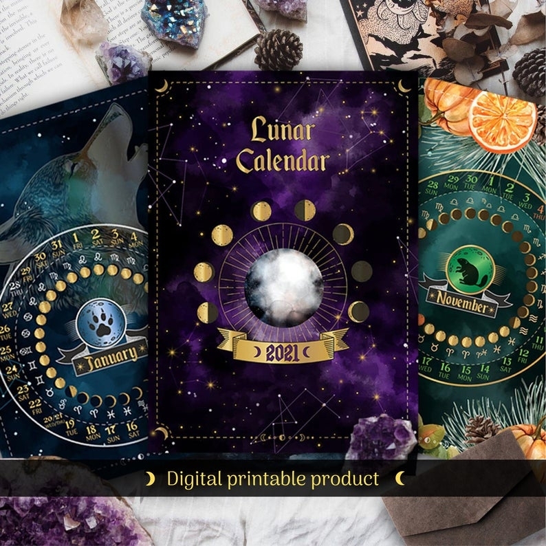 Printable Pdf Lunar Calendar 2021 Moon Calendar Moon Magic