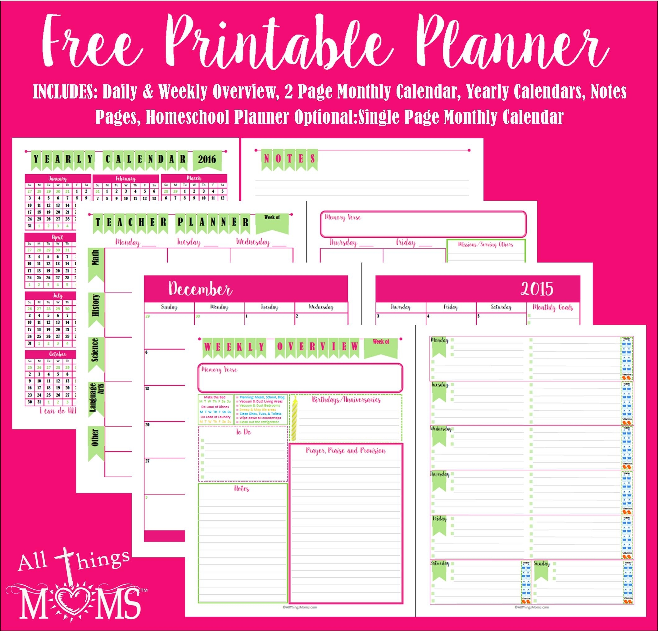 Printable Planner - All Things Moms