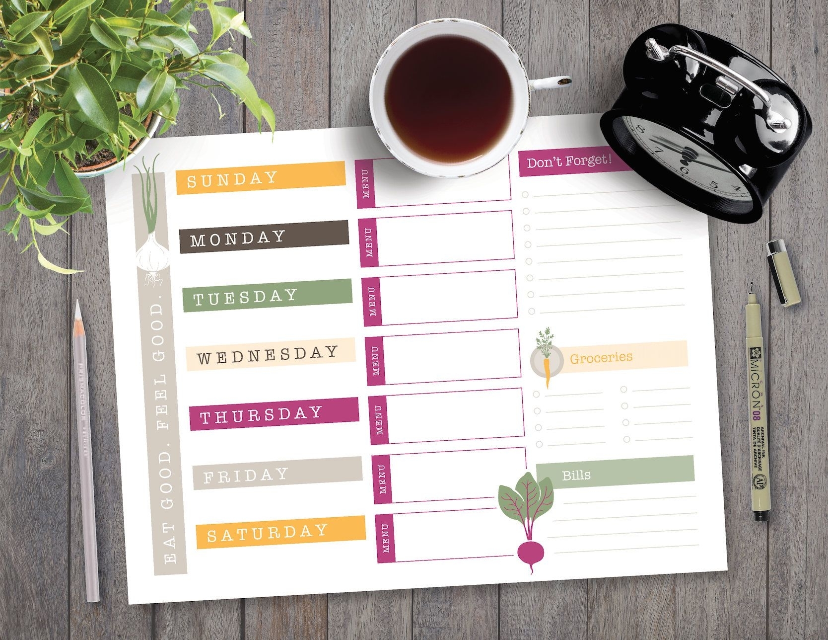 Printable Planner Page, Us Letter, 8.5&quot; X 11&quot;, Weekly