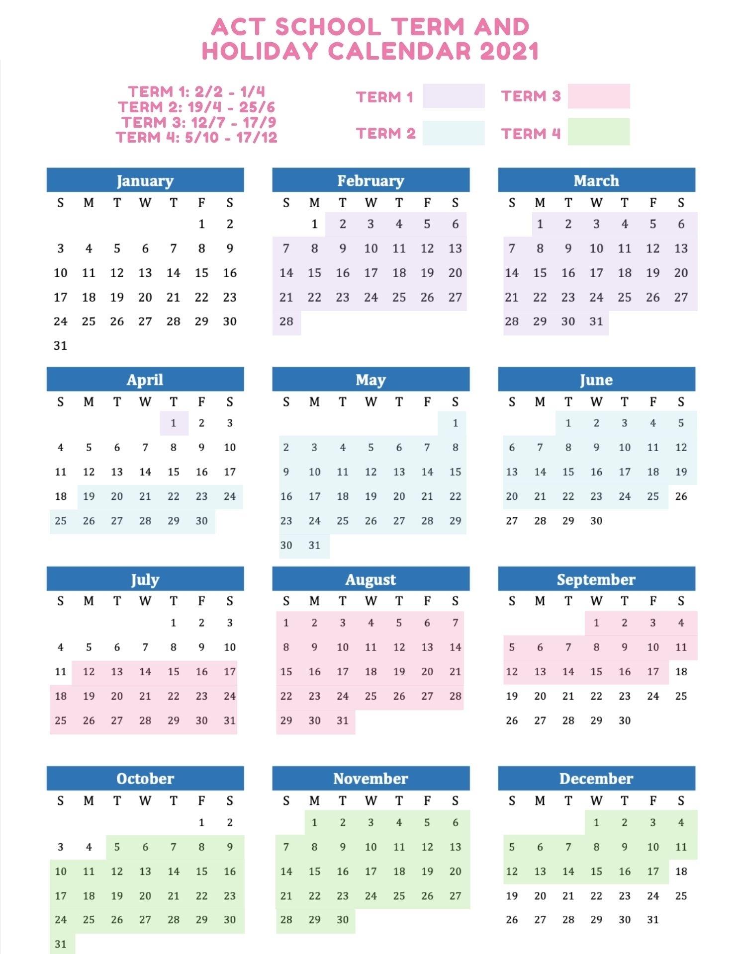 Printable Qld School Holiday Calendar 2021 | Calendar