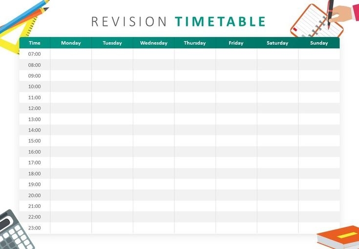 Revision Timetable Powerpoint Template | Revision