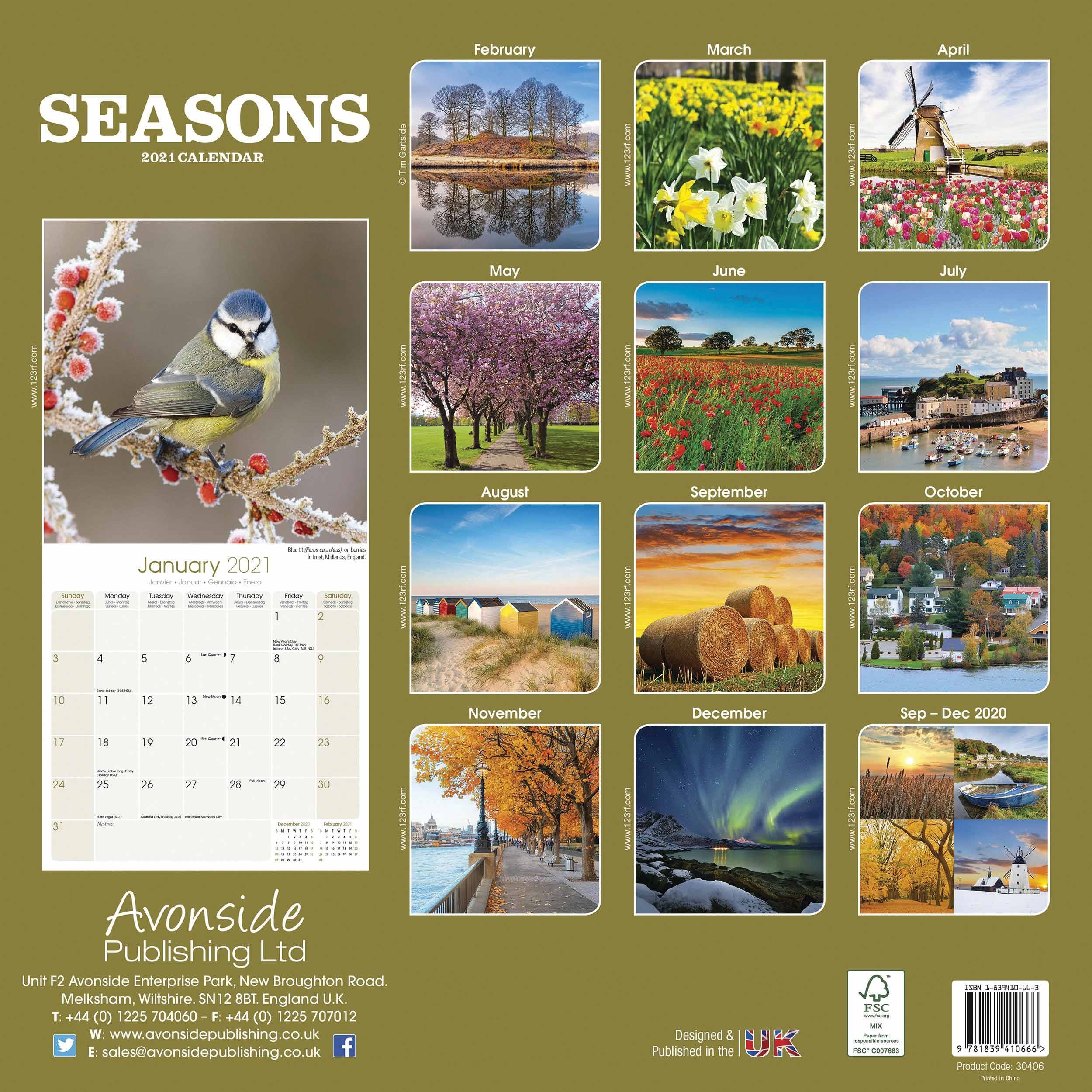 Seasons Calendar 2021 At Calendar Club