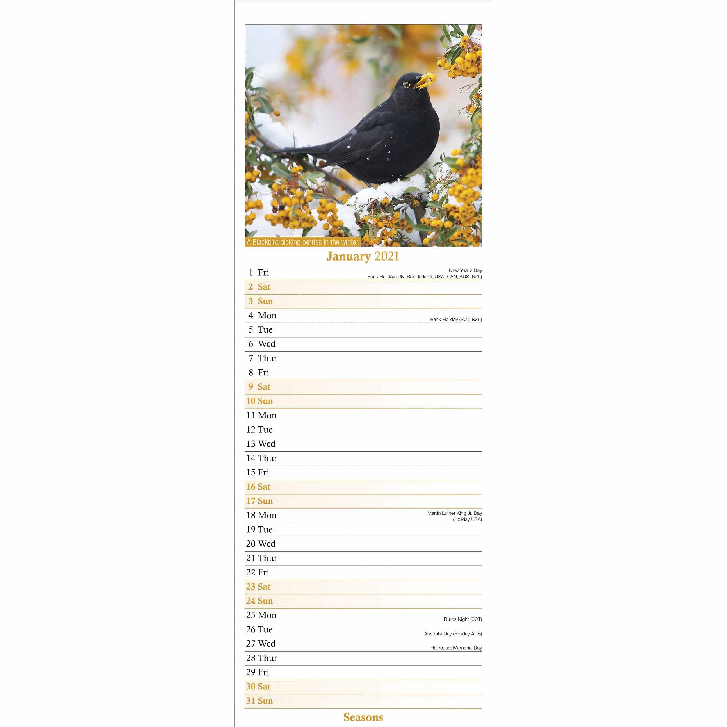 Seasons Slim Calendar 2021 At Calendar Club