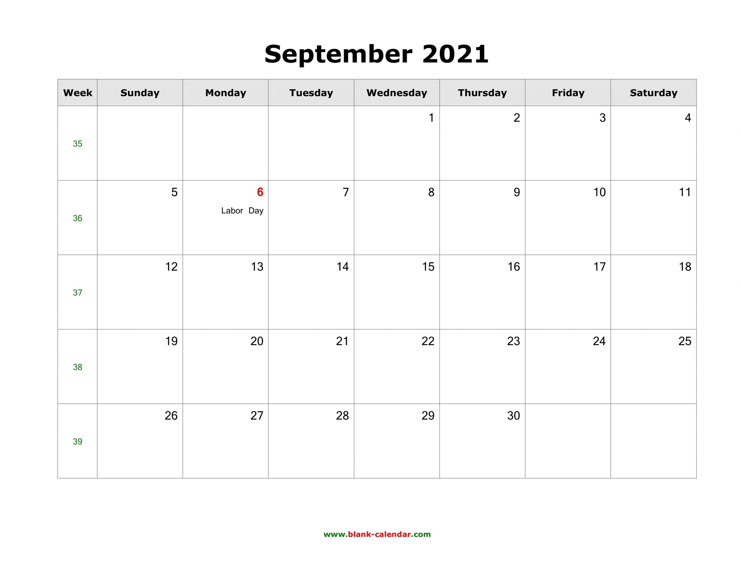 September 2021 Blank Calendar | Free Download Calendar
